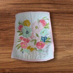 Cloud Island Reversible Baby Blanket With Floral & Dots Pattern Cotton Pink & Mi